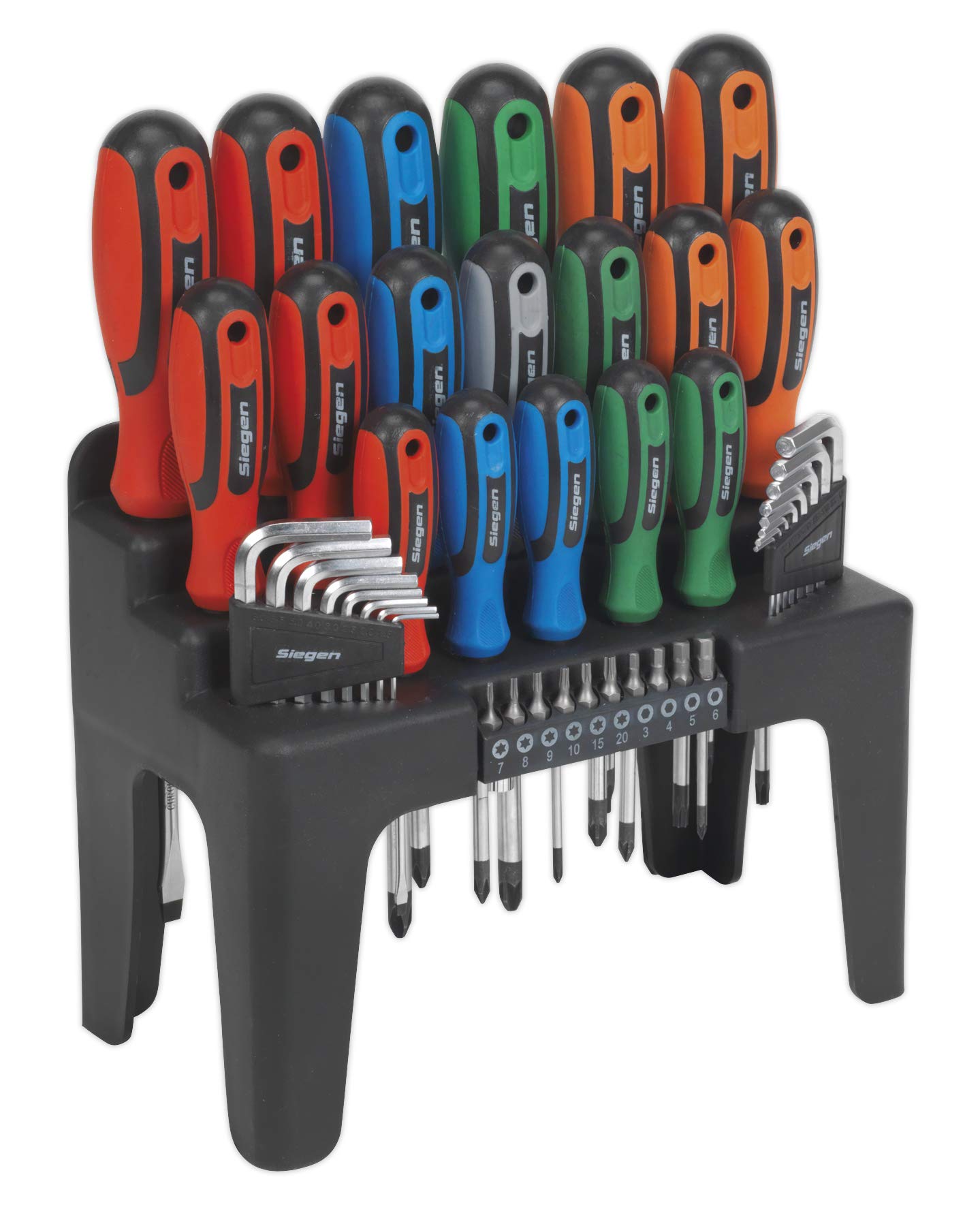 Sealey 44 Piece Screwdriver, Hex Key & Bit Colour Coded Set