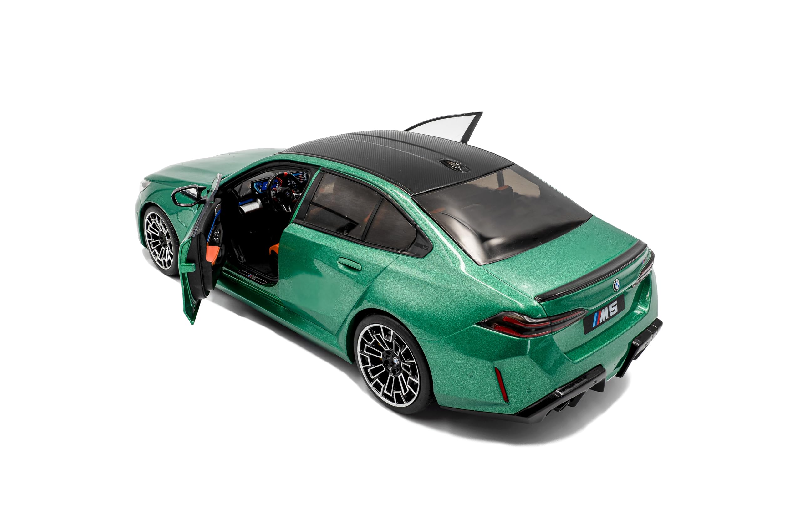 Solido BMW M5 (G90) 2025 - Berline Sportive, Design Dynamique, Toit contrasté, Peinture métallique, Voiture Miniature Diecast, M Vert, 1:18