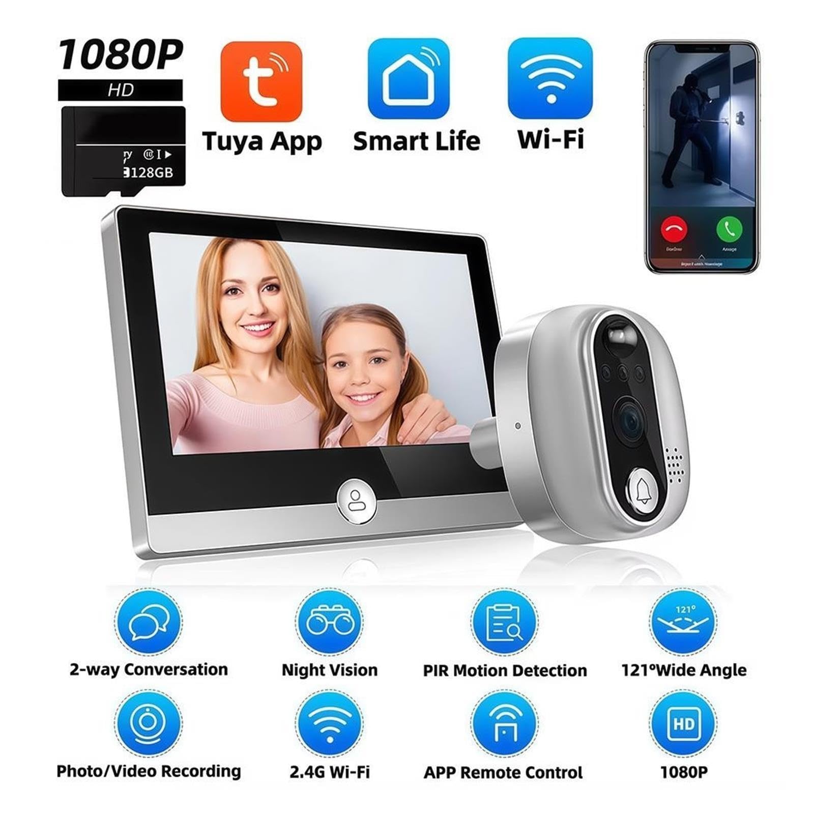 Telecamera for campanello video spioncino WiFi 1080P