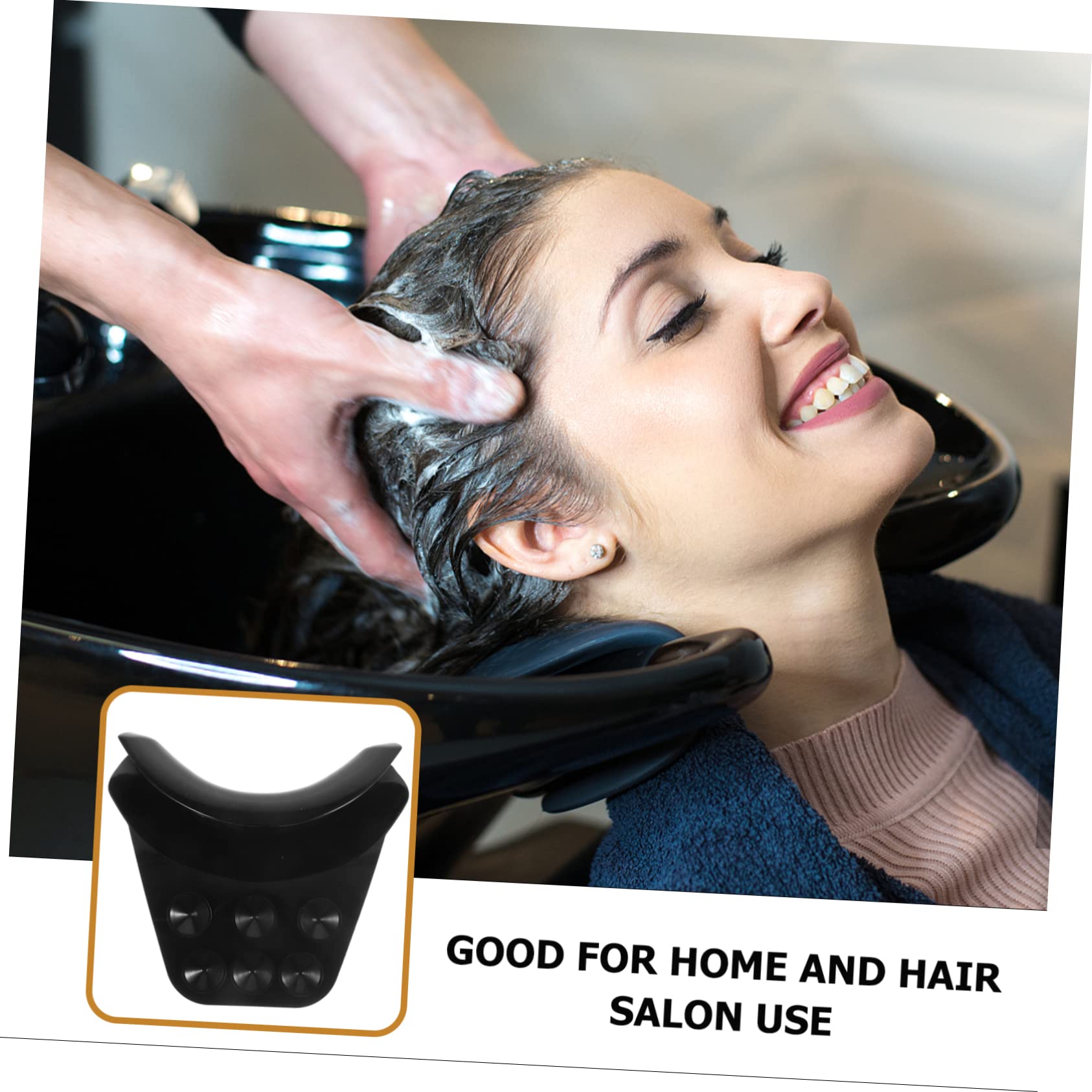 BESTYASH 3 Piezas Almohada de champú Almohada de Cuello de Silicona reposacabezas SPA para el Cabello cojín reposacabezas cojín para el Cuello de Viaje Gel de sílice Black