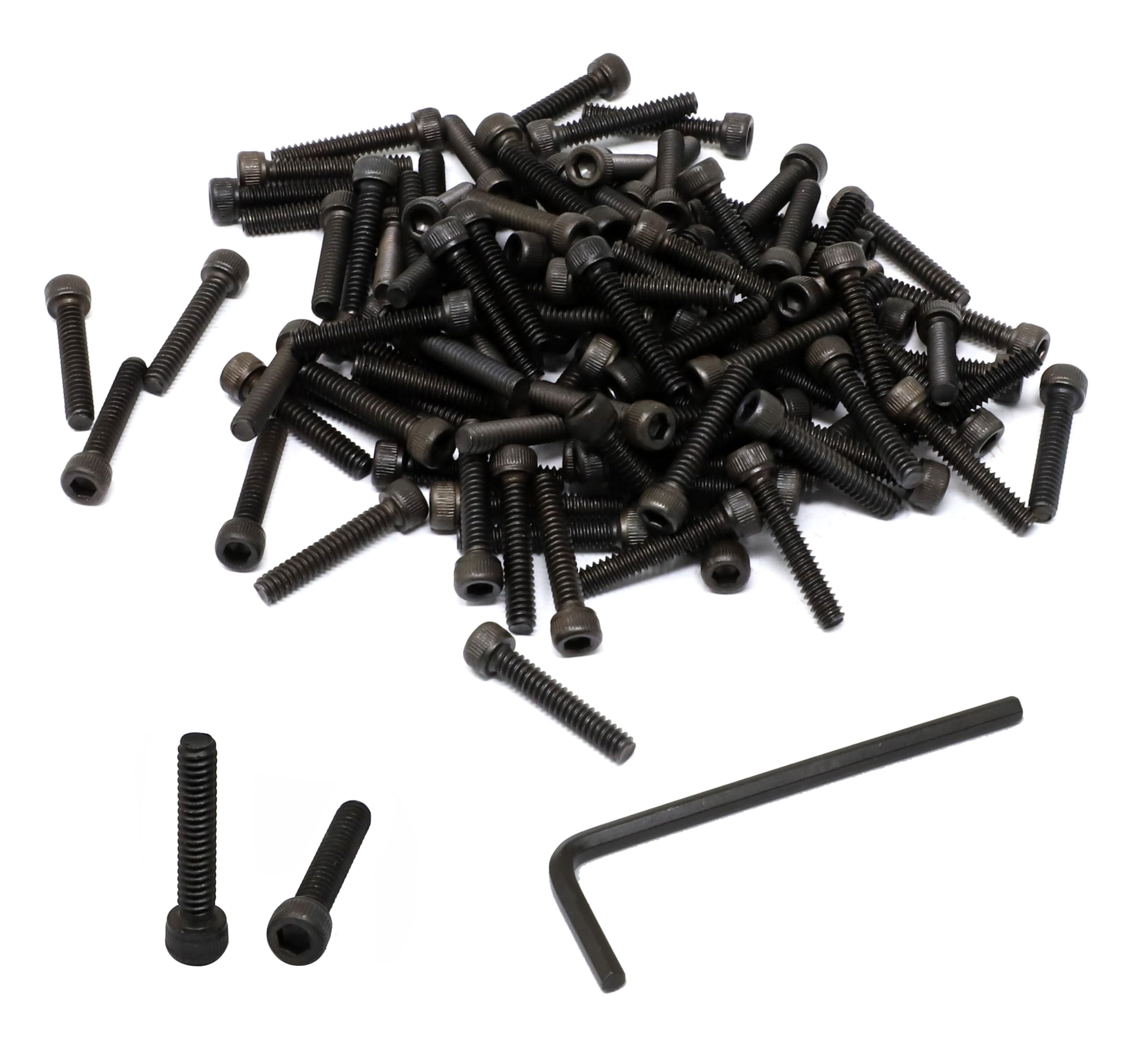 iexcell 100 Pcs #6-32 x 3/4" Alloy Steel 12.9 Grade Hex Socket Head Cap Screws Bolts Kit, Black Oxide Finish