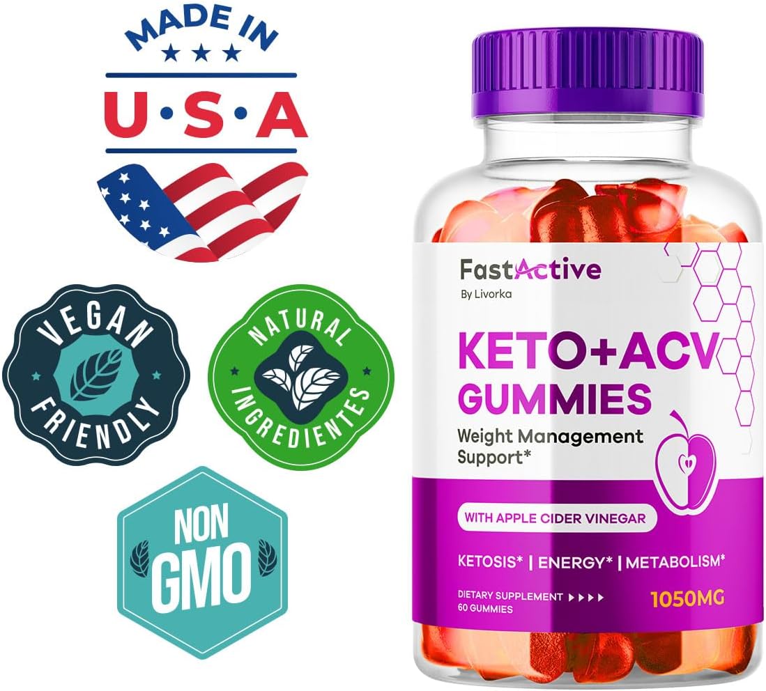(2 Pack) Fast Active Keto ACV Gummies, Fast Active Keto Gummies 1050MG, FastActive Apple Cider Gummies, Fast Active Keto Gummy Advanced Formula, FastActive Keto ACV Gummies, 120 Gummies for 2 Months