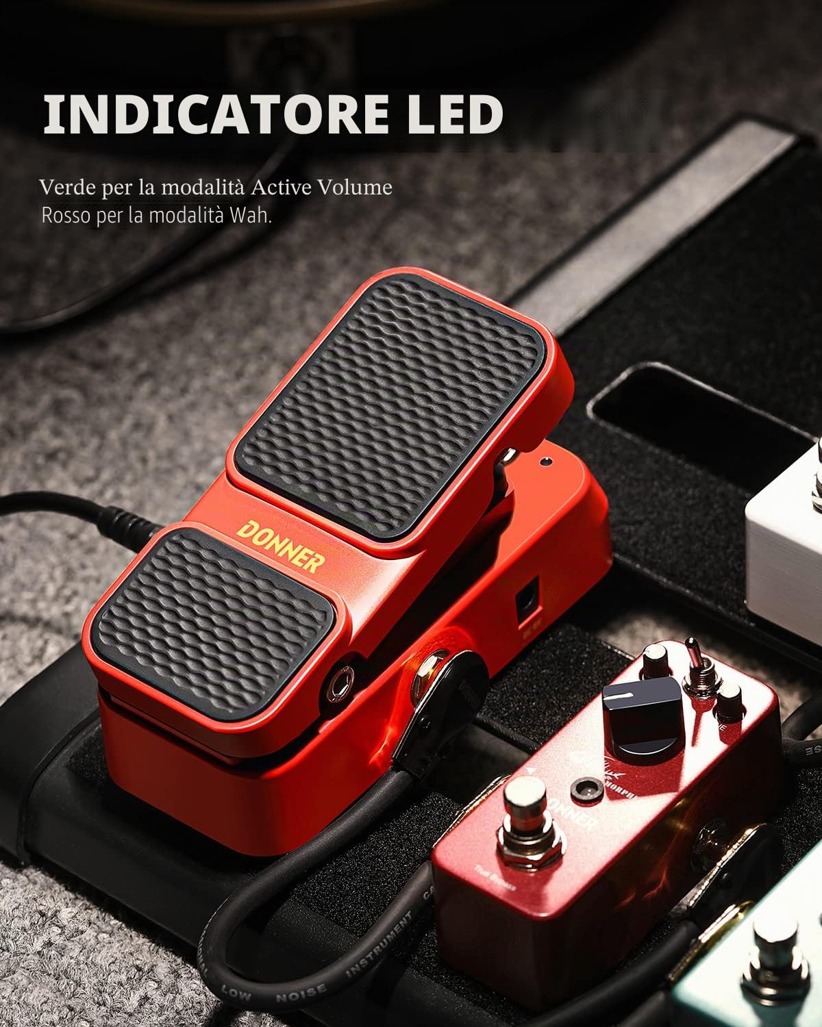 Pedale Wah per chitarra Donner, pedale 2 in 1 Wah e volume, mini pedale effetto per chitarra elettrica vintage con controllo attivo del volume Wah Wah, pedale leggero per effetti vocali