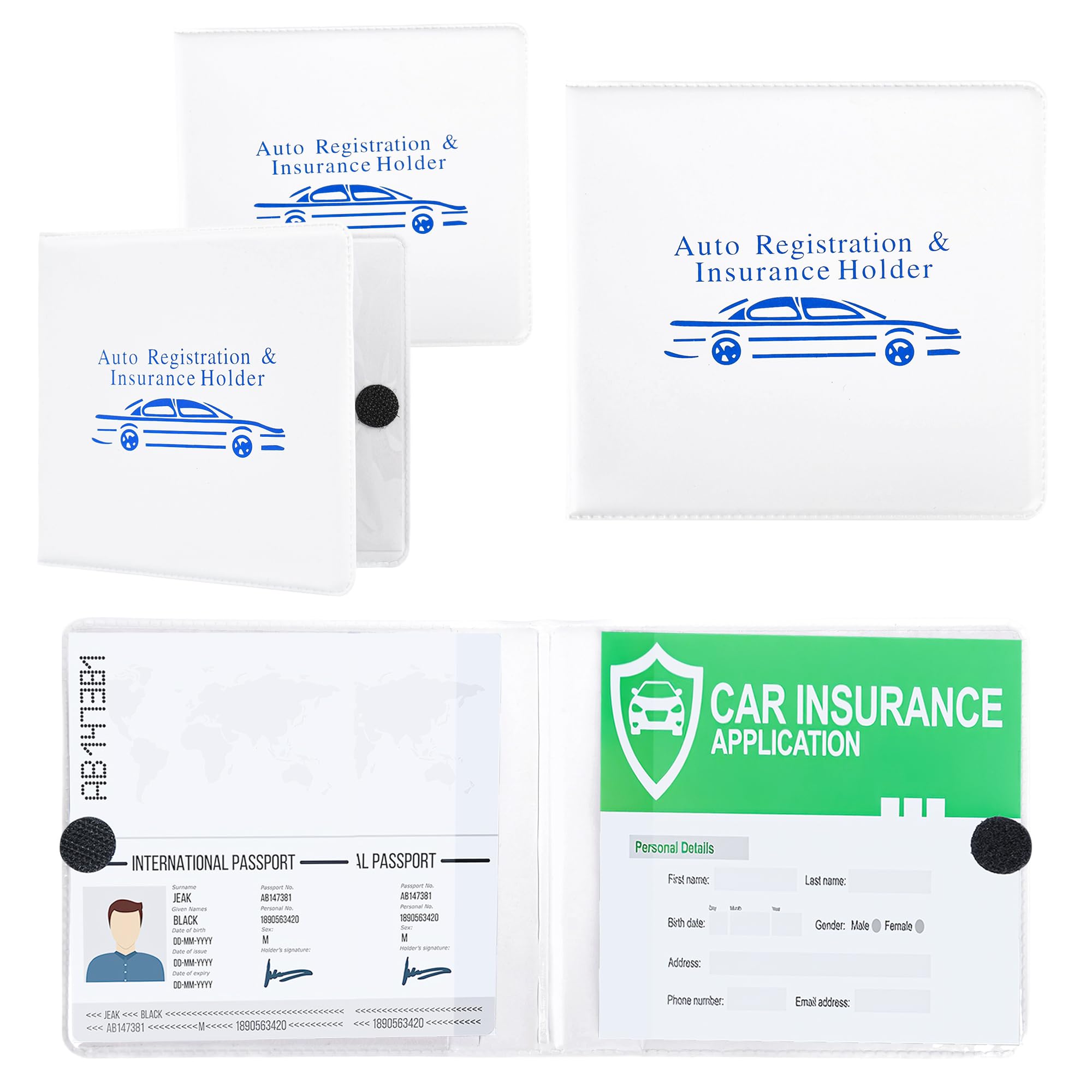 Auto Registration and Insurance Card Holder 2 Packs Car Document ID Holder  Gl... | eBay