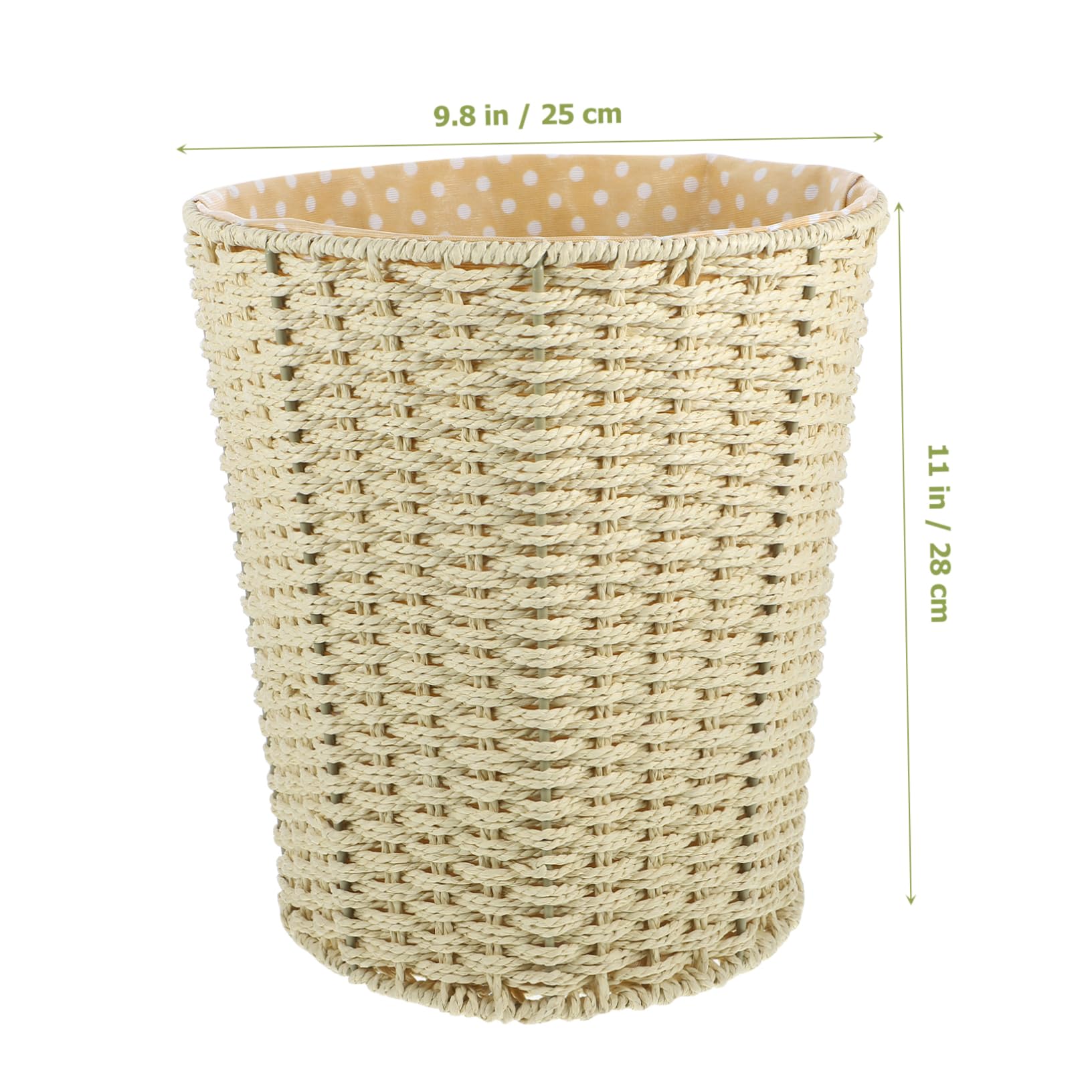 Cesta de Ropa Sucia Tejida de Gran Capacidad con Forro de Tela Beige