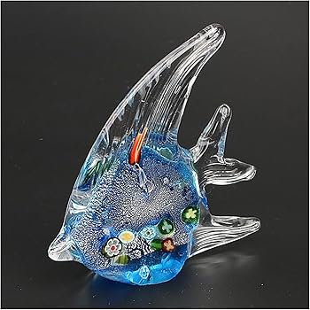 Amazon.co.jp: 天使の魚アートガラス吹き手作り海の動物の置物彫刻家の