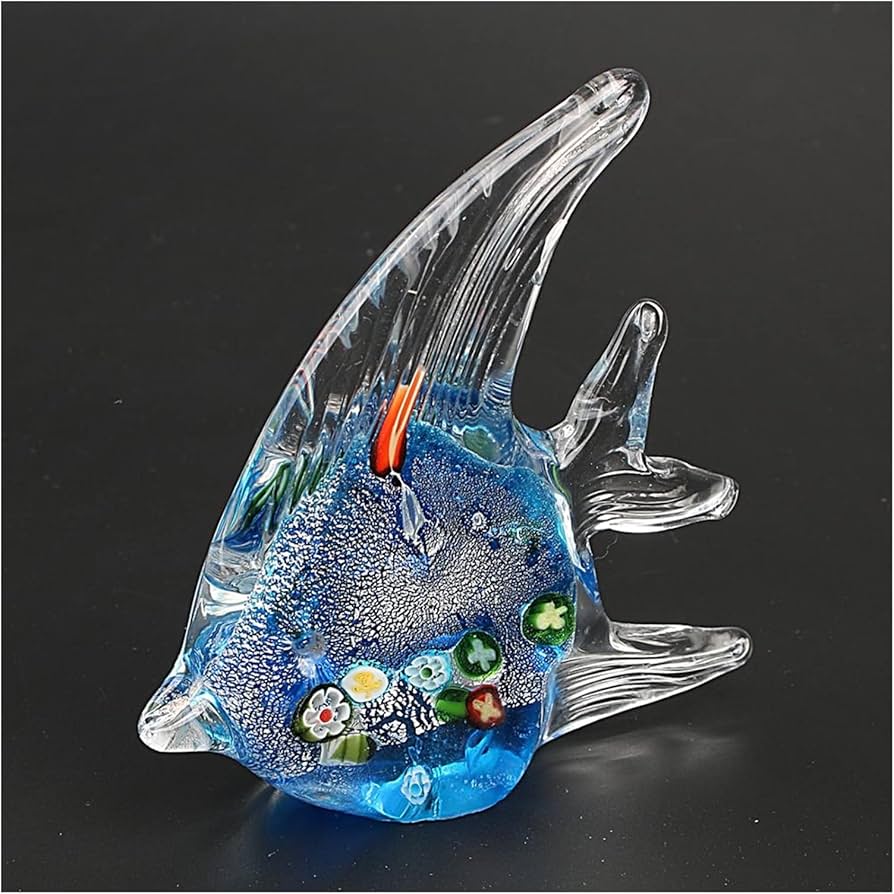 Amazon.co.jp: 天使の魚アートガラス吹き手作り海の動物の置物彫刻家の