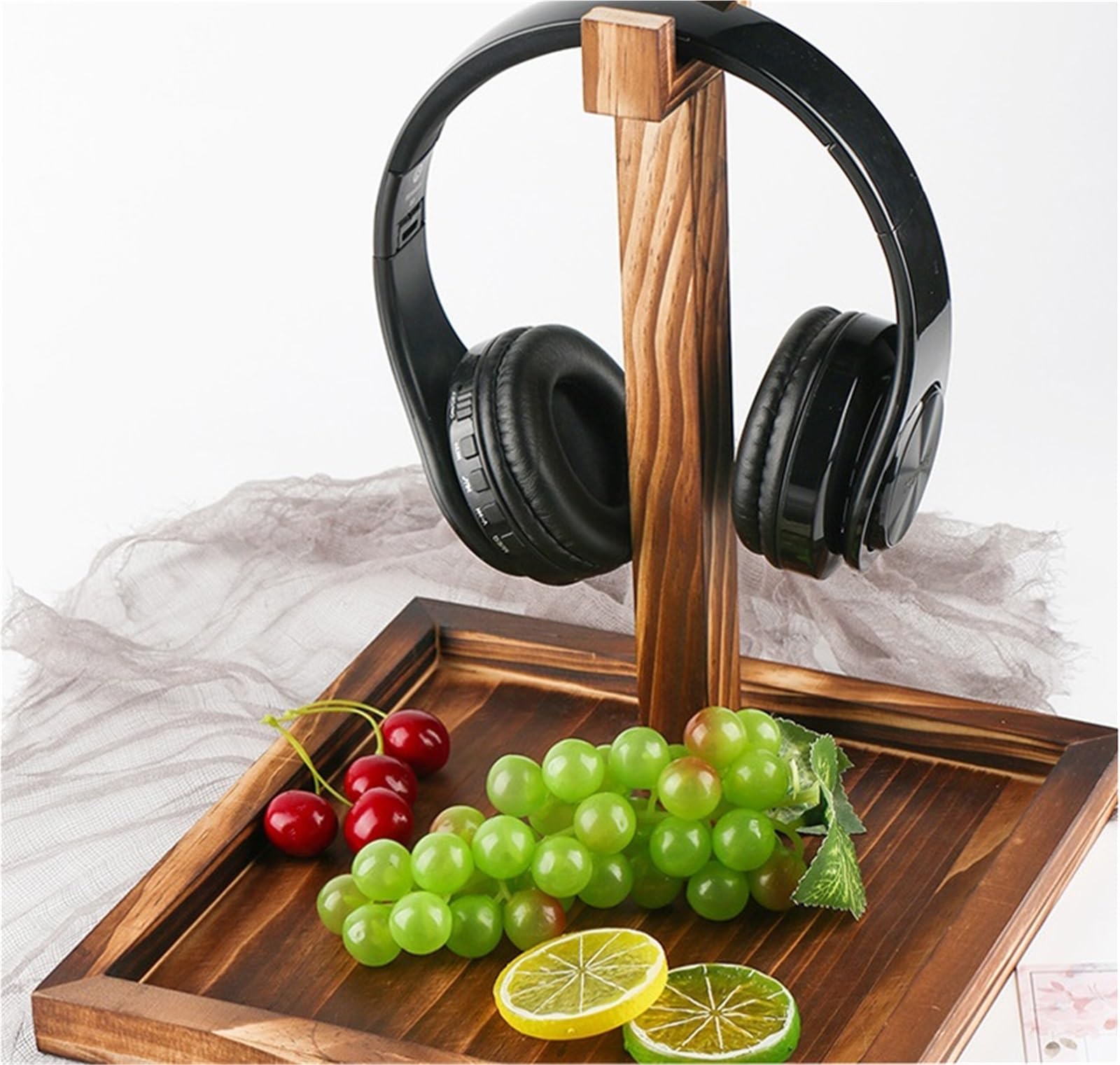 Supporto Per Cuffie Porta Cuffie Supporto For Cuffie Da Tavolo In Legno For Gioco For PC Con For Creativo Organizzare(Charcoal)
