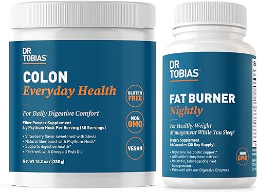Dr. Tobias Colon Everyday Health and Fat Burner Nightly, soporte metabólico digestivo diario y nocturno, reduce los antojos, aumenta la energía y la