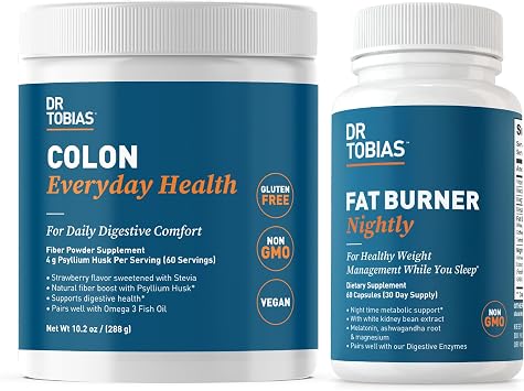 Dr. Tobias Colon Everyday Health and Fat Burner Nightly, Daily Digestive & Night Time Metabolic Support, Curb Cravings, Boost Energy & Gut Health, Non-GMO