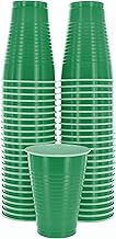 Disposable Green Cups, 12oz - Strong & Sturdy, 50 Pack for Party, Wedding, Christmas & Halloween