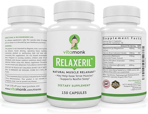 Miniatura 9 de VitaMonk Relaxeril Relajante muscular totalmente natural - Suplemento relajante muscular - Fórmula completa relajante muscular