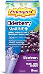 Emergen-C Poudre De Vitamine C Supplément, Mélange À Boire Avec Électrolytes, Immunité Plus, Sureau, 18 Sachets
