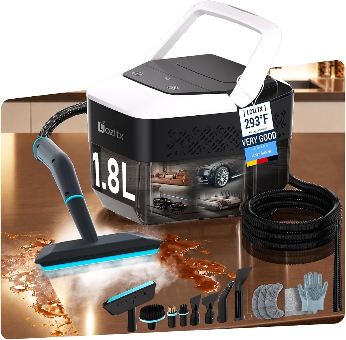 16-in-1 Upgraded Steam Cleaner, Battery-Free Handheld Steam Cleaner