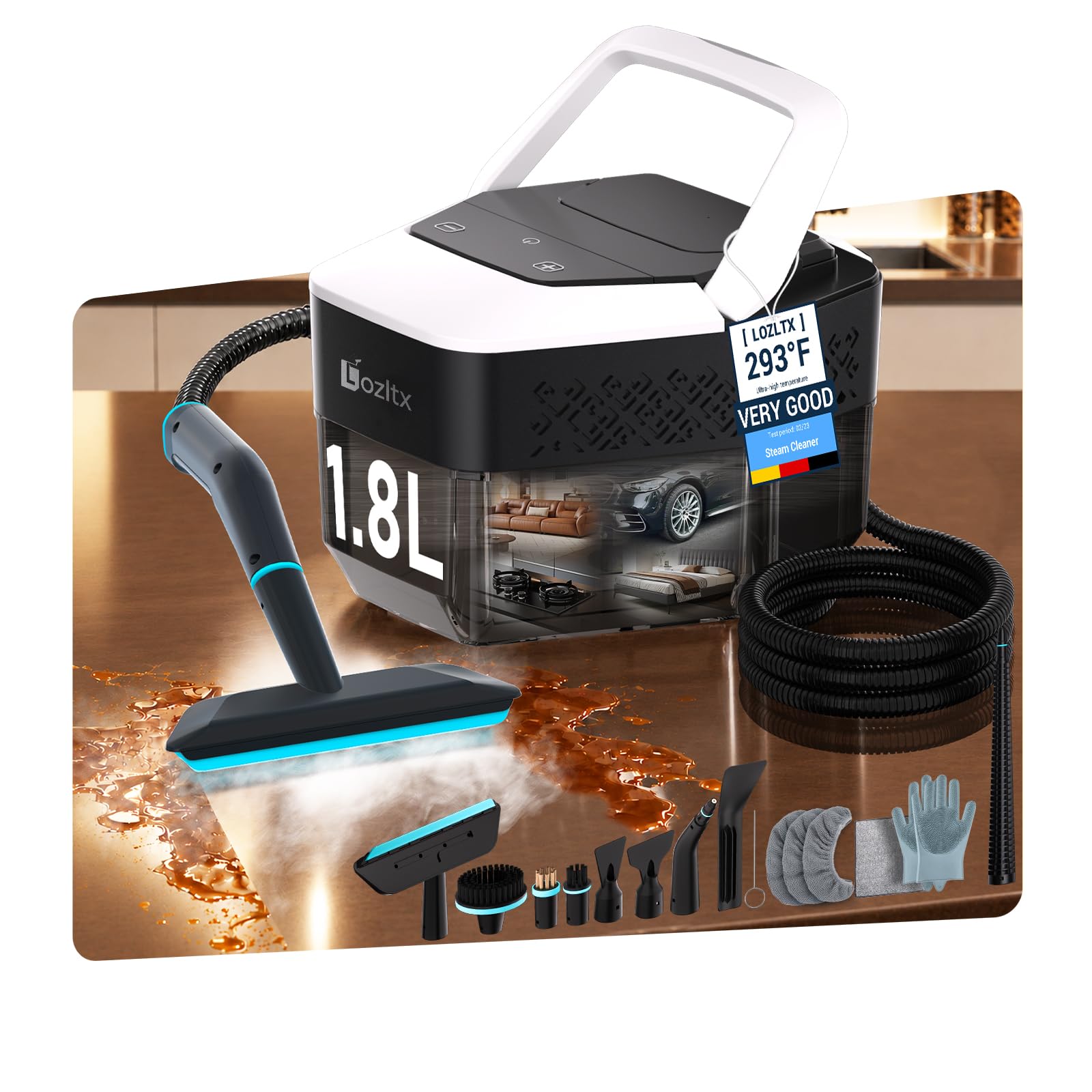 16-in-1 Upgraded Steam Cleaner, Battery-Free Handheld Steam Cleaner