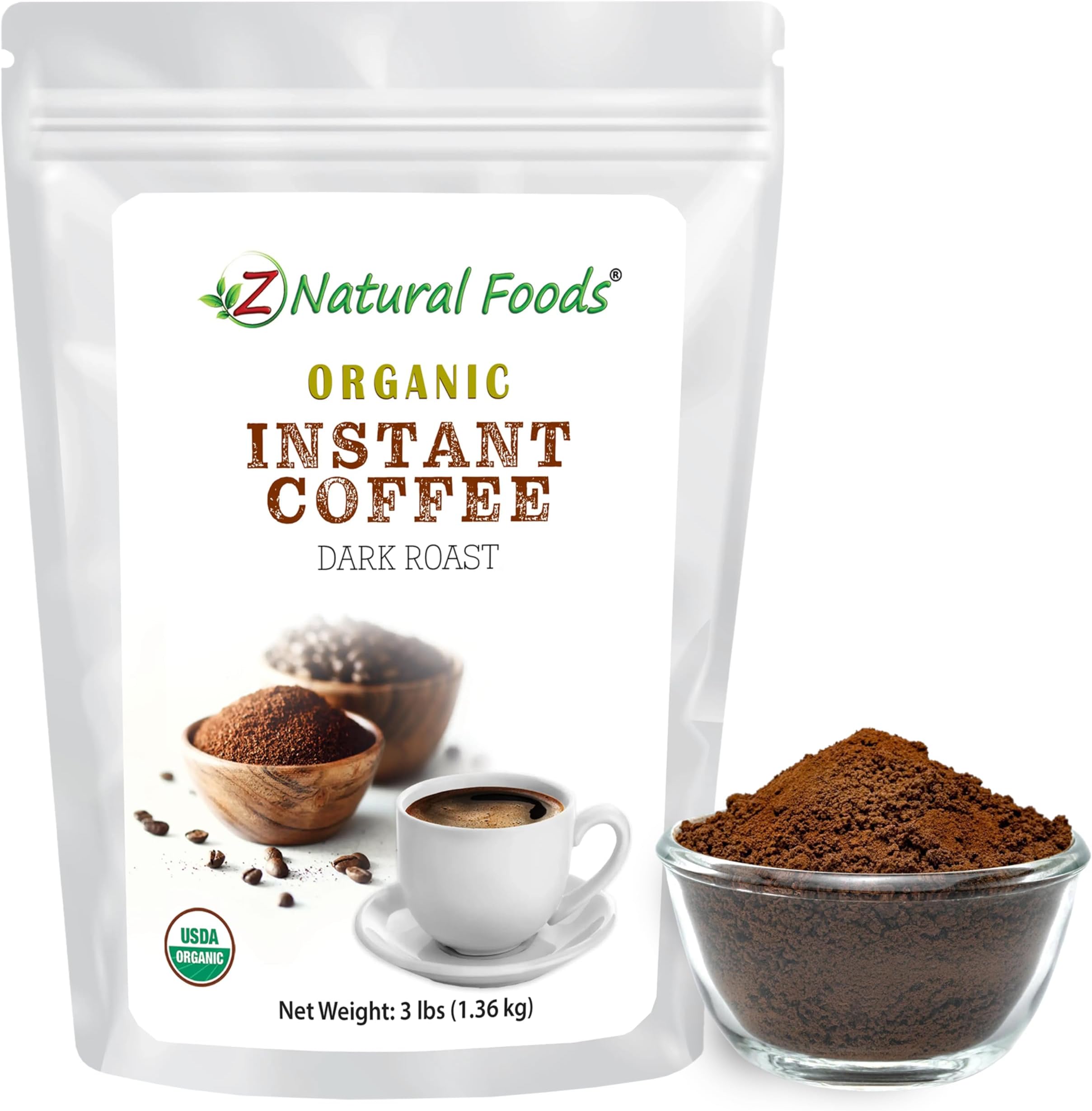 Z Natural Foods Organic Instant Coffee Powder, Dark Roast