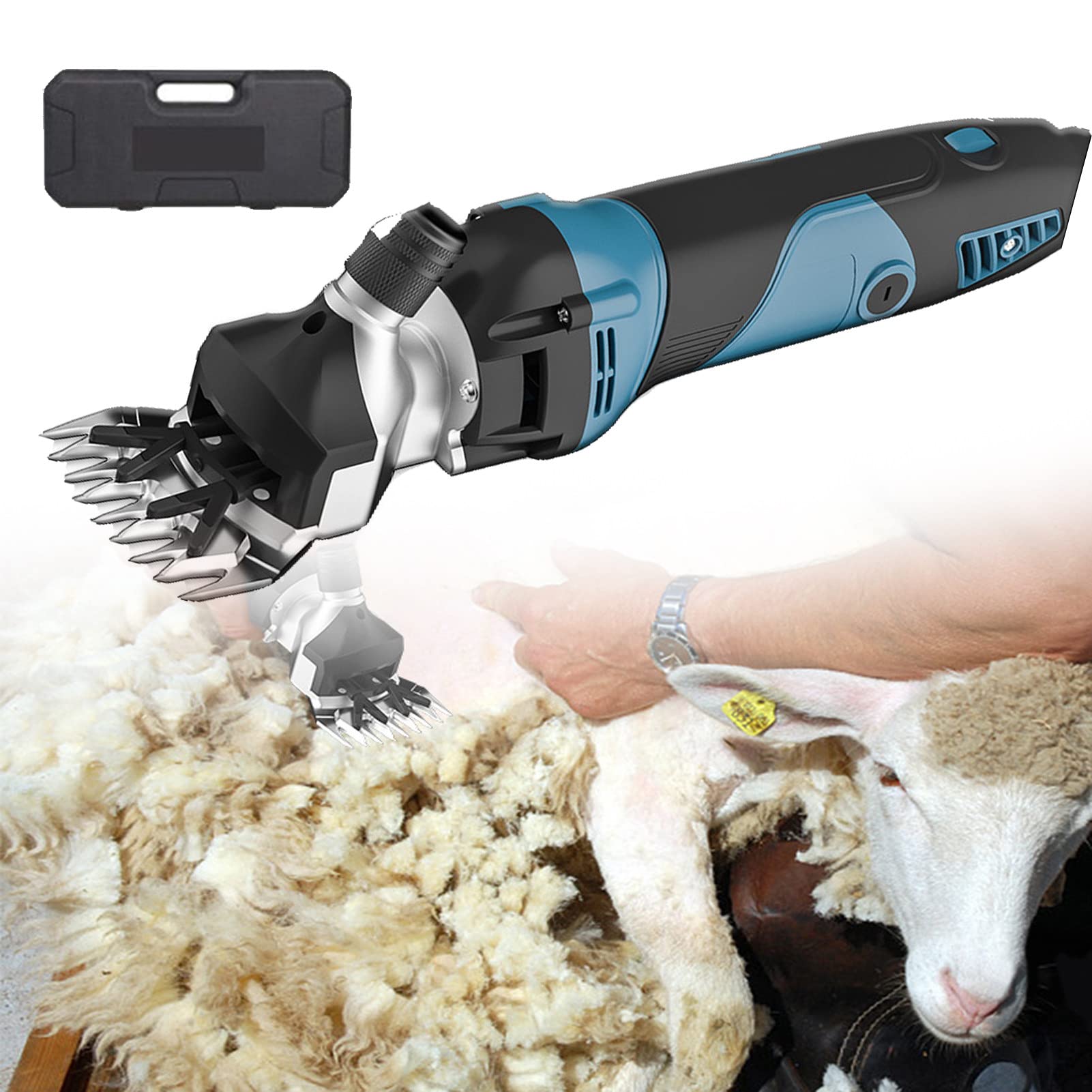 1000W/1300W 6 Engranajes Velocidad eléctrica esquiladora cortadora para ovejas Tijeras cortadora Cabra Caballo cortadora máquina Corte de Lana Suministros de esquila (1300W)