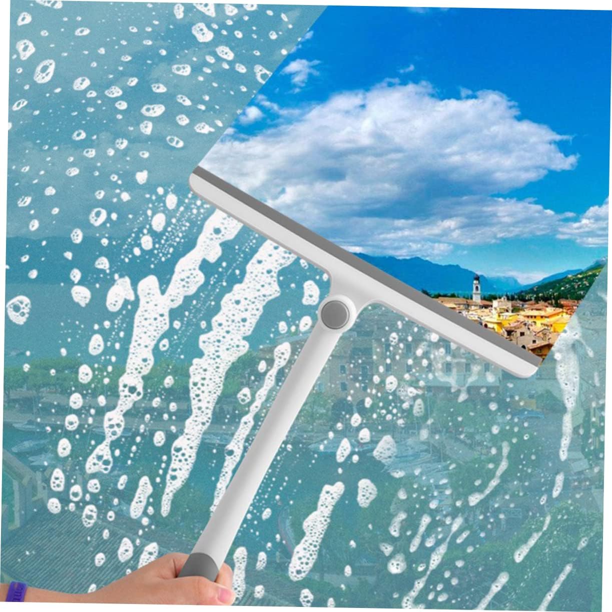2pcs Multi-Function Shower Squeegee Rotating Tile Wiper for Cleaning Windows Mirrors and Shower Doors and Practical Water Scraper Tool Grey