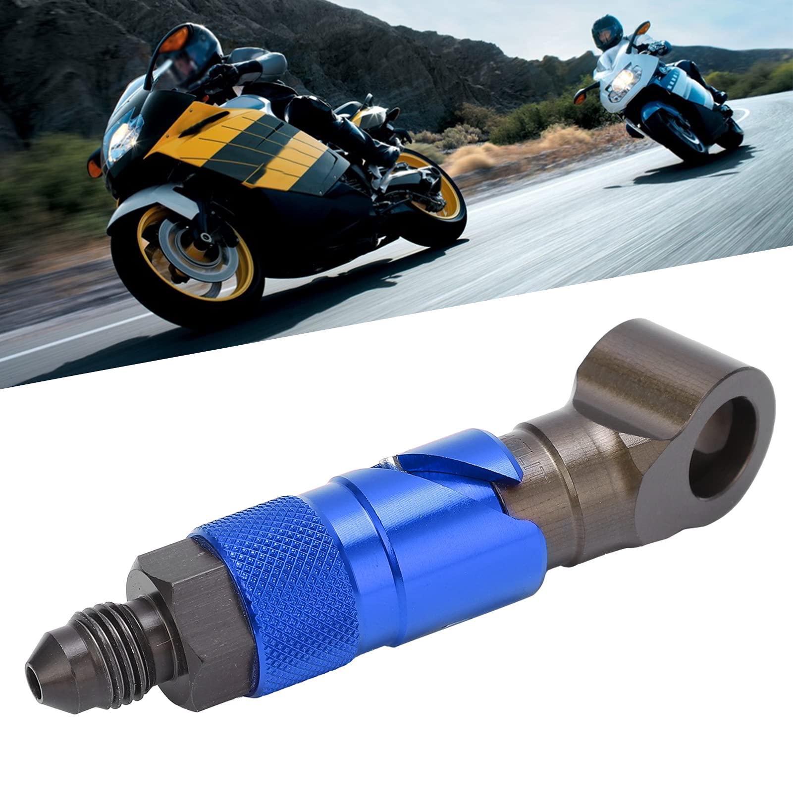Tubo Del Freno per Motociclette a Sgancio Rapido Adattatore di Collegamento Raccordo in Lega di Alluminio Accessori Universali Curvo per Tubo Del Fluido Del Carburante Olio(Blu)