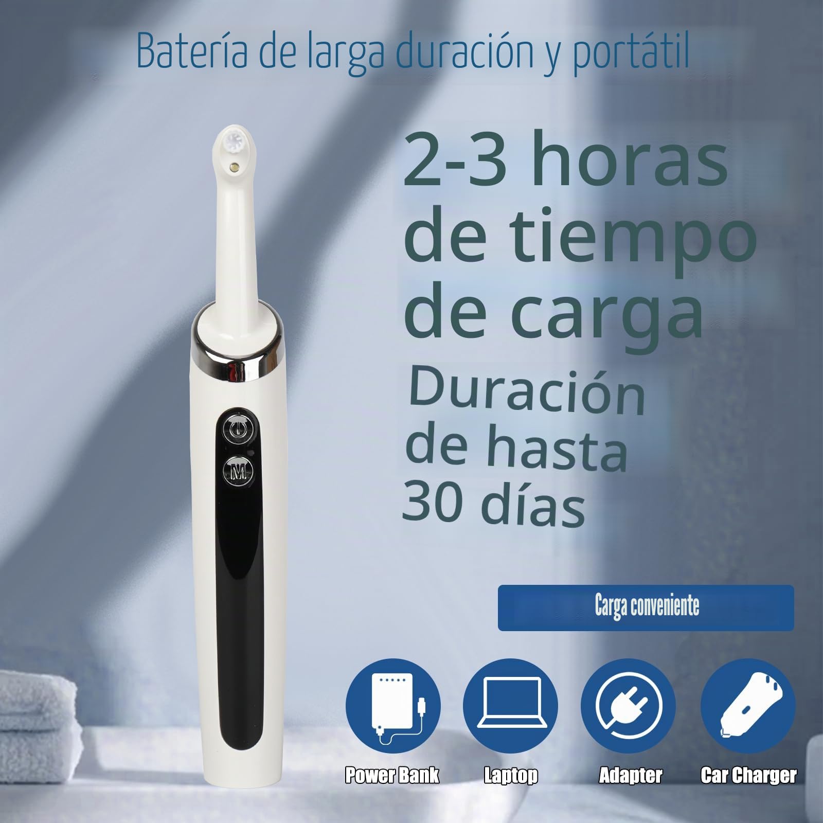 Pulidor dental, kit de Blanqueamiento dental recargable para limpieza y blanqueamiento dental, con 3 tipos de pasta de pulido dental, 5 cabezas de cepillo, 5 modos de velocidad, lámparas led