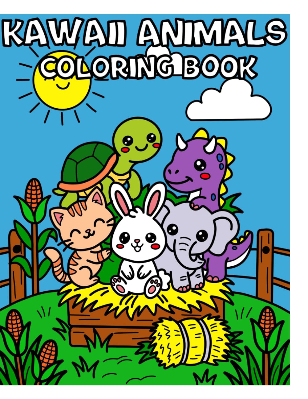 KAWAII ANIMALS: COLORING BOOK