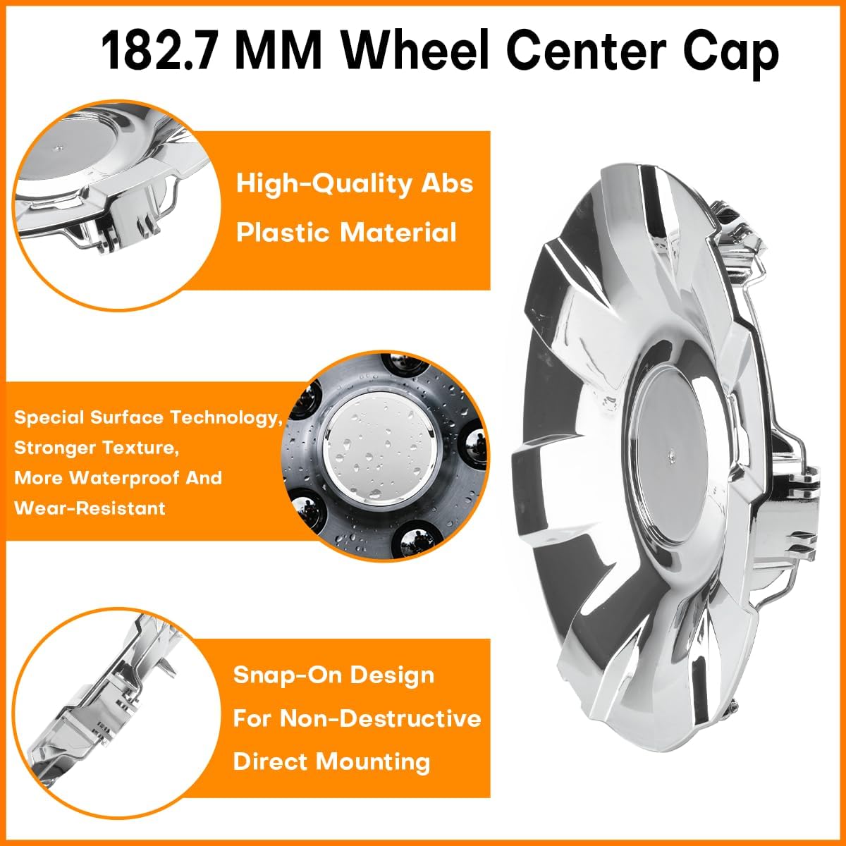 Wheel Center Cap for 2007-2009 Chrysler Aspen 18" Chrome Wheels Hub Cap Replacement 52013719AA 52013719 Center Cover-4pcs