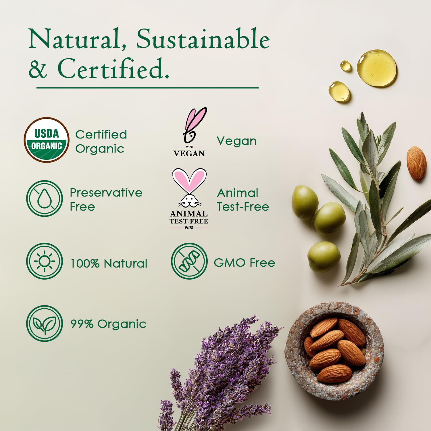 Organic Body & Face Oil for Dry Skin, Cold-Pressed Moisturizing Oil