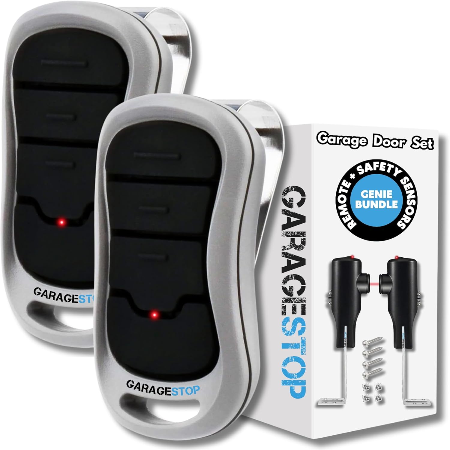 Garage Stop for Genie Intellicode Garage Door Opener Remote Safety Sensors Bundle