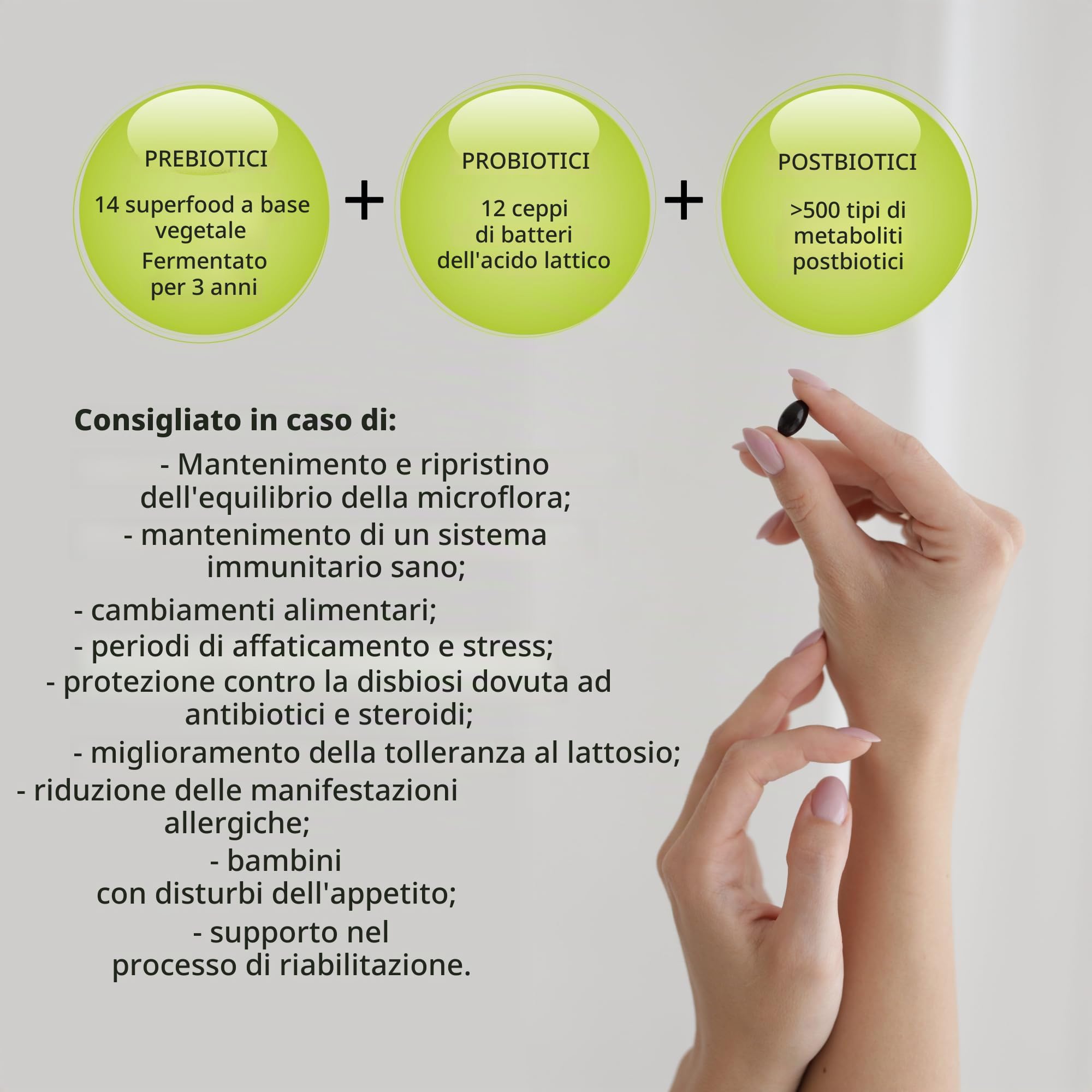 Standard – Integratore Alimentare con Probiotici e Postbiotici OM-X®, 1 Miliardo UFC, 12 Colture Batteriche Vive, Fermentazione Naturale 3 Anni, 60 Capsule