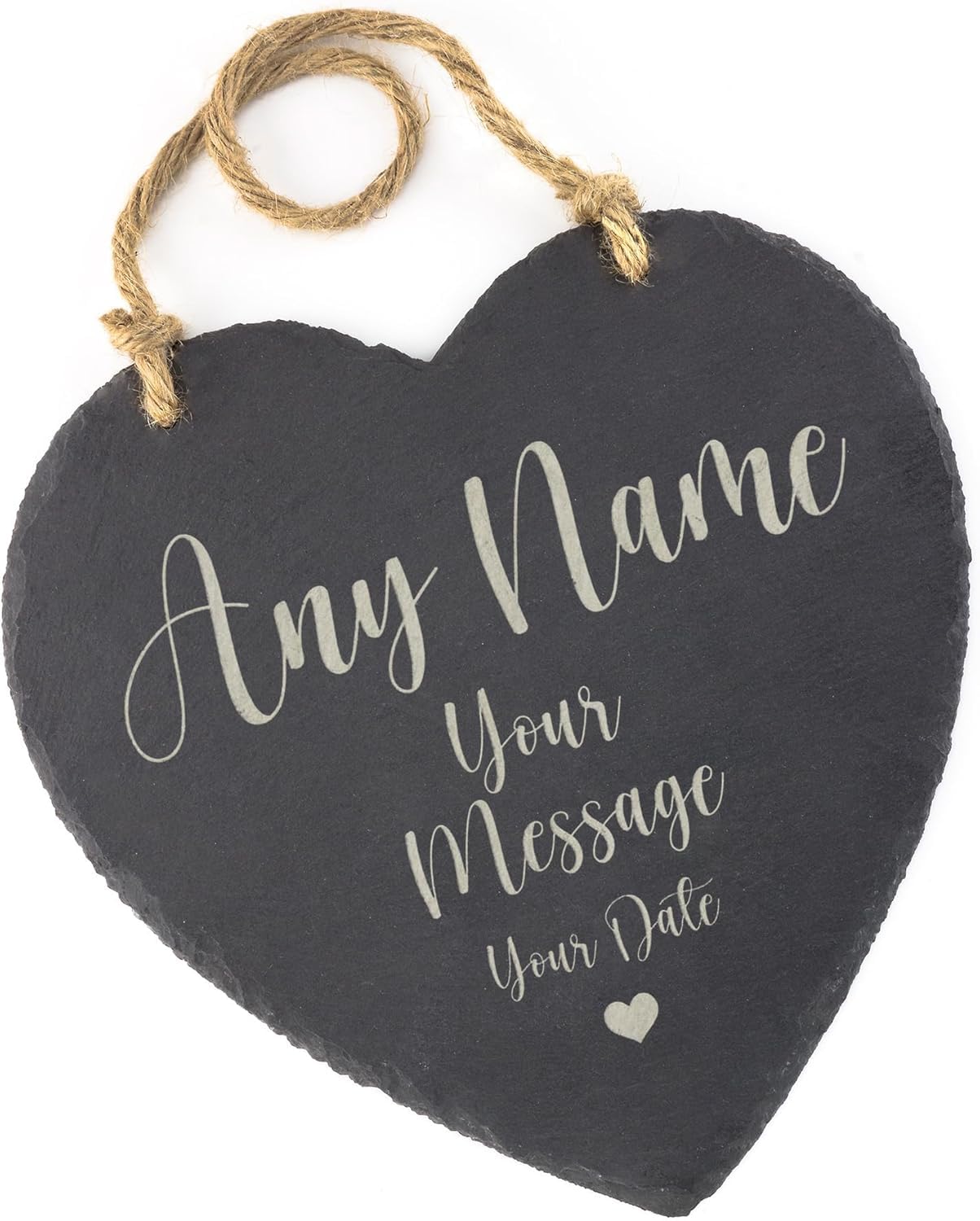 A1 Graphics Ltd Grey Personalised Memorial Heart Plaque Grave Slate Marker Custom Headstone Funeral Remembrance (Small)