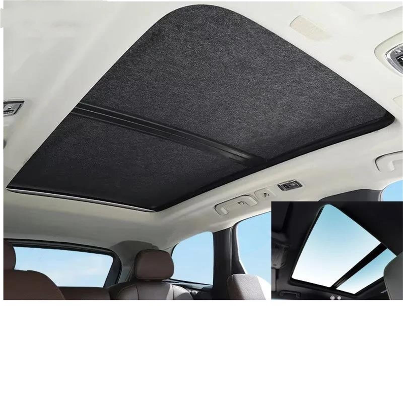Parasol Techo Solar Coche Visera Aislante para Techo Solar De Coche para Mercedes para Benz GLB X247 2020~2026, Cortina Parasol De Adsorción Electrostática(Negro)