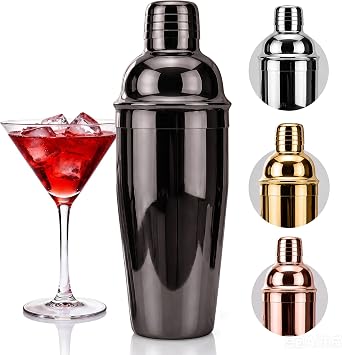 Cocktail Shaker 24oz Martini Drink Shaker with Built-In Strainer