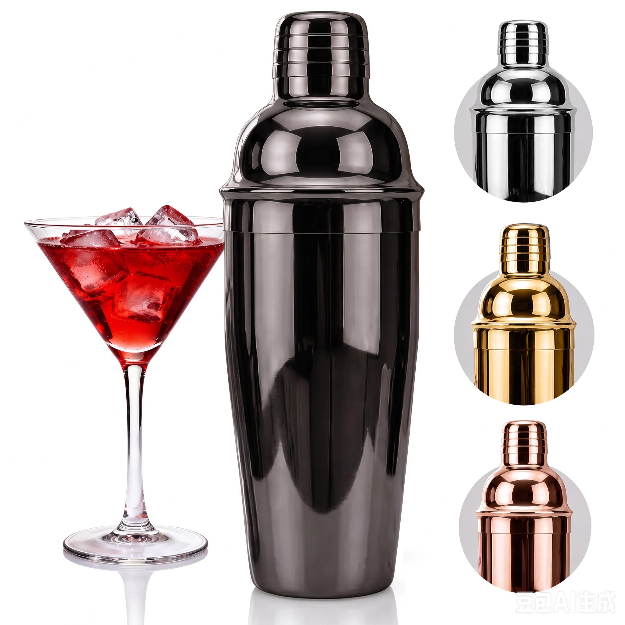 Cocktail Shaker - Martini Shaker with Strainer -8