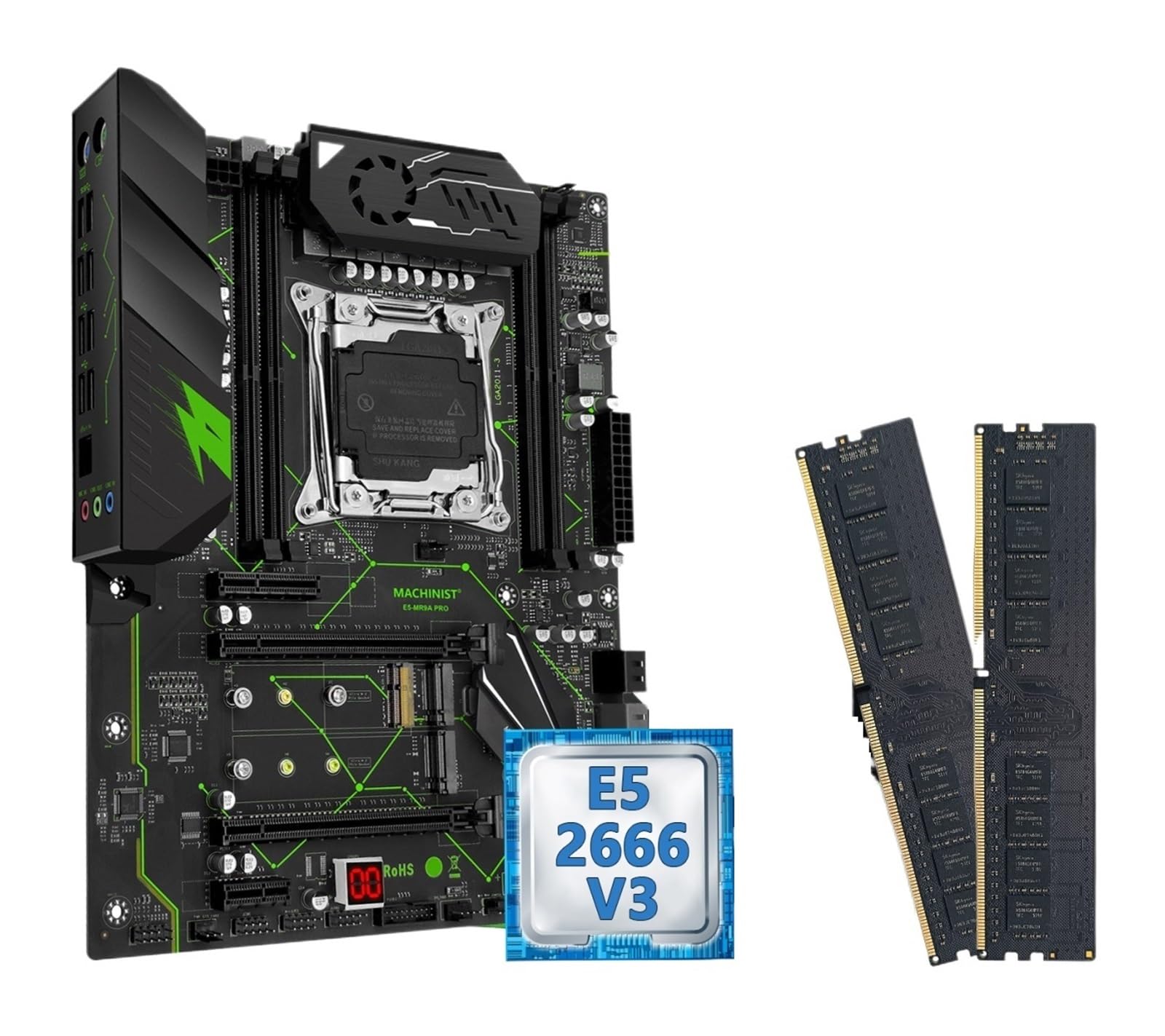 MR9A PRO X99 Motherboard Combo Kit with Xeon E5 2666 V3 CPU and DDR4 32GB Memory Set Four ATX(Motherboard+CPU)