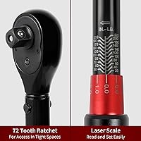 Vista 7 de 1/4-Inch Drive Click Torque Wrench Set,2.3-24.9 N.M/20-220IN.LB, Bike Torque Wrench Set,16PCS 72-tooth Torque Wrenches Set with Extension Bar &