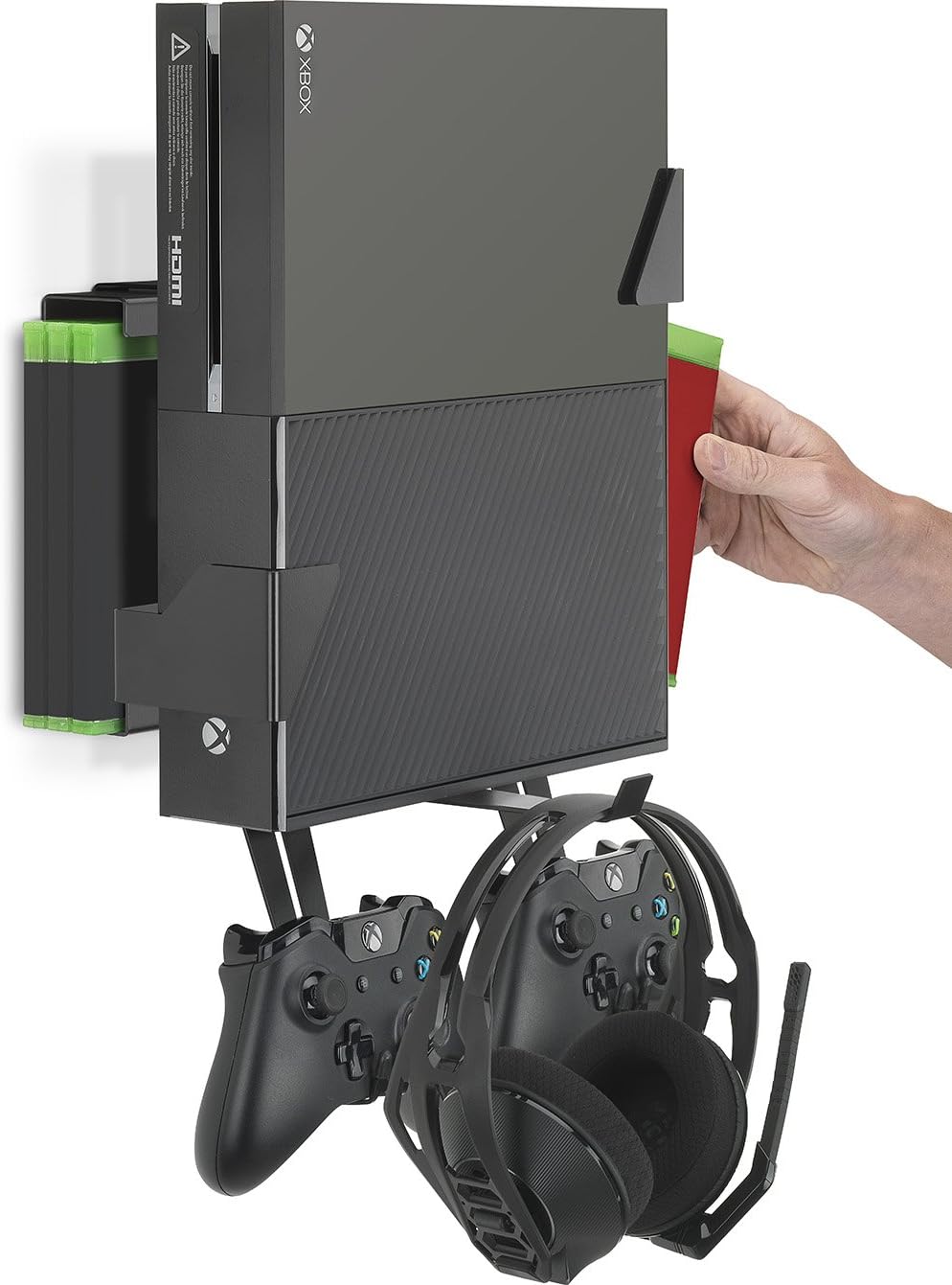 GamingXtra 4-in-1 Wall Mount Bundle Kit for Xbox One – Black