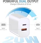 3-Pack USB C Block, 20W Dual Port PD+QC, USB C Charger Wall Adapter, Fast Type C Charging Plug Compatible with iPhone 17,16,15,14,13,12,11, Pro Max, X, XS, Galaxy Phone