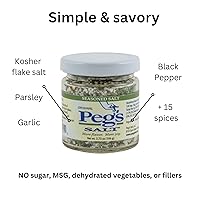 Vista 4 de Peg's Salt (Original) 3.75 oz de sal sazonada para cada comida, condimento gourmet, sin MSG, sin azúcar ni rellenos