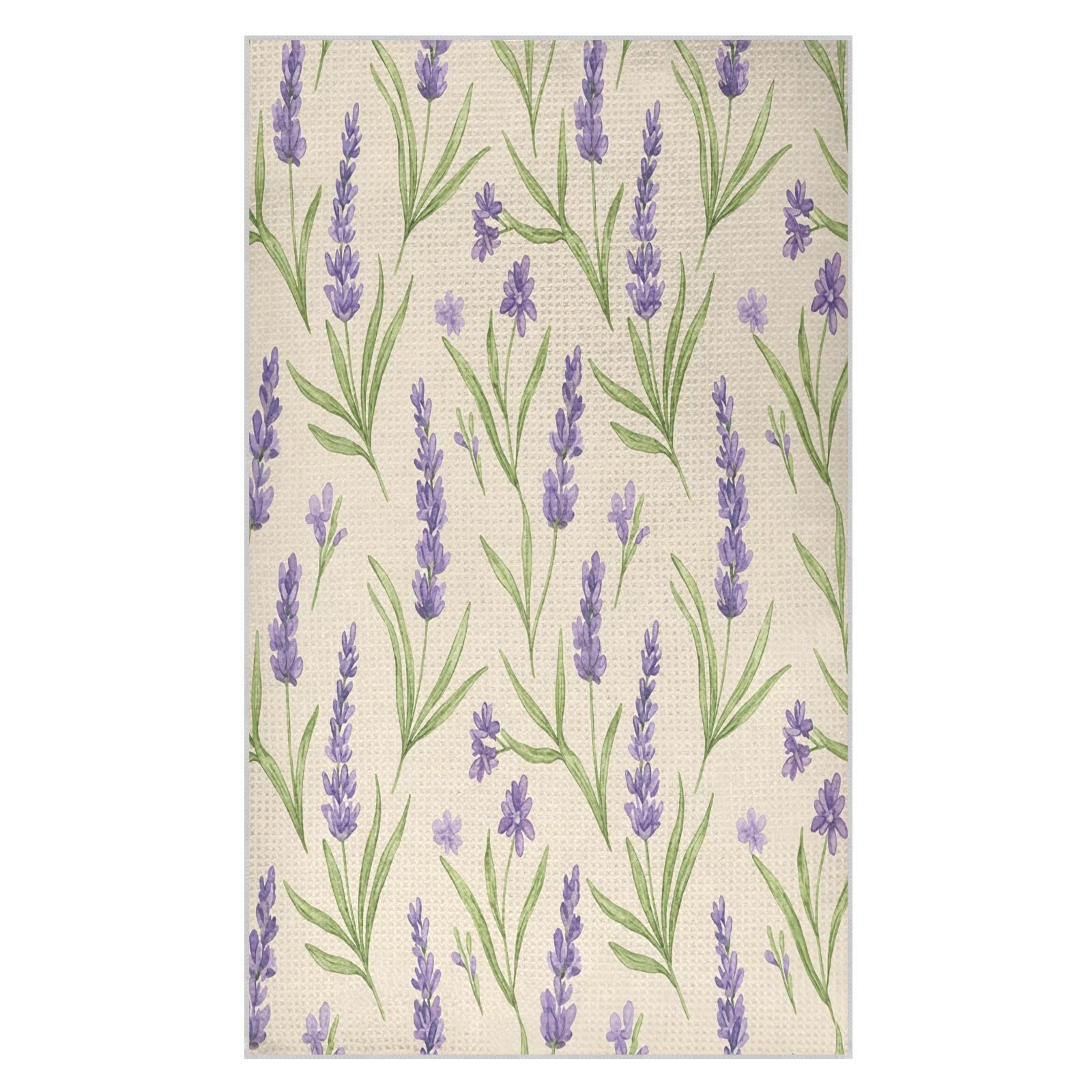 BURSTDDY Lavender Kitchen Towels,Absorbent Dish Towels 2 Pack