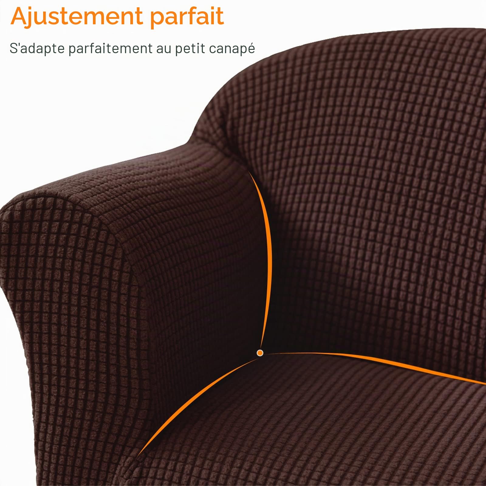 Housse de Fauteuil pour Enfant Extensible Jacquard Housse de Canapé Enfant Housse Fauteuils Lavable pour Chambre d'enfant (Marron Foncé)