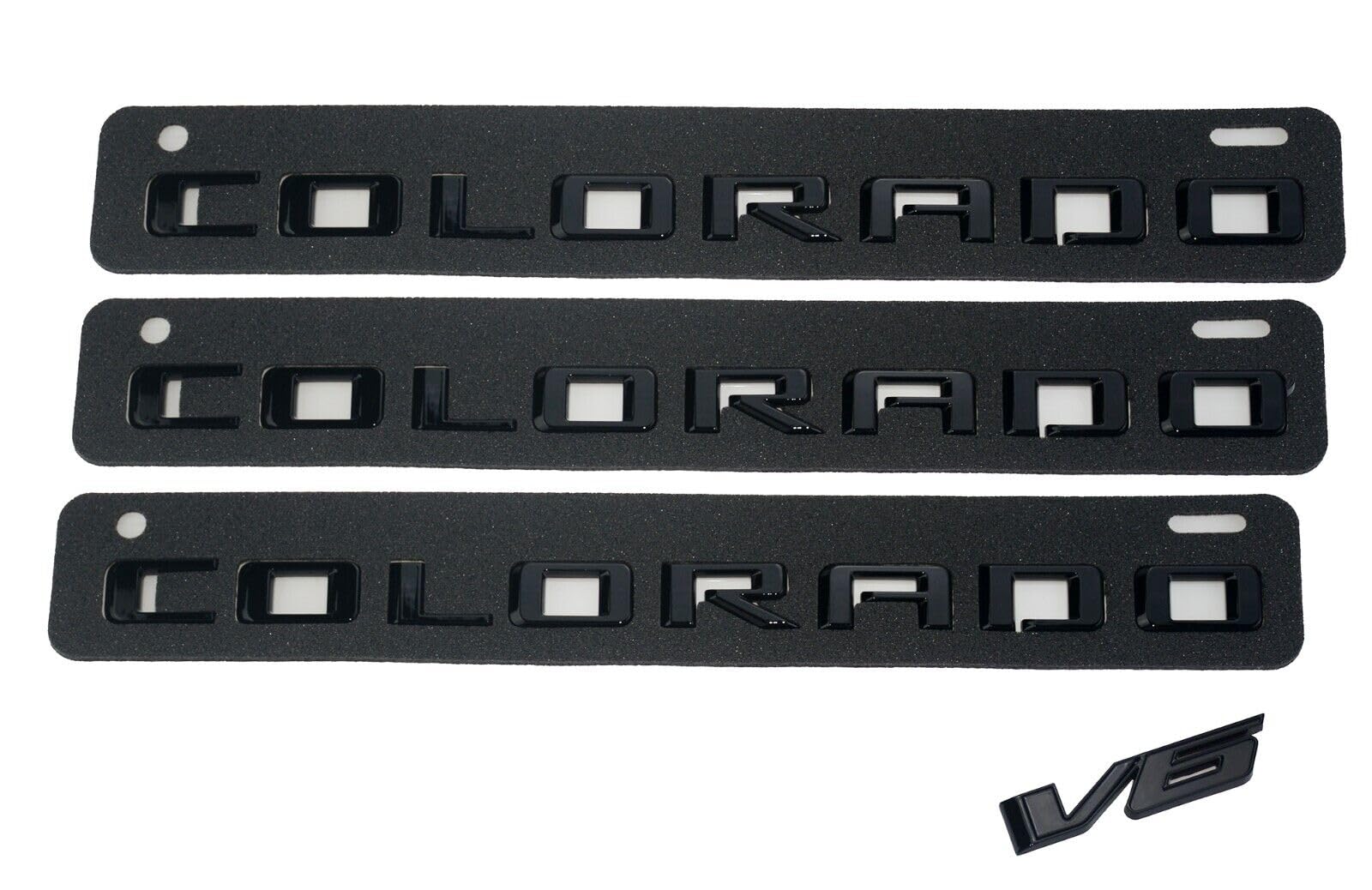 4PC Gloss black Door Rear Tailgate Colorado V6 OVERLAY Letter