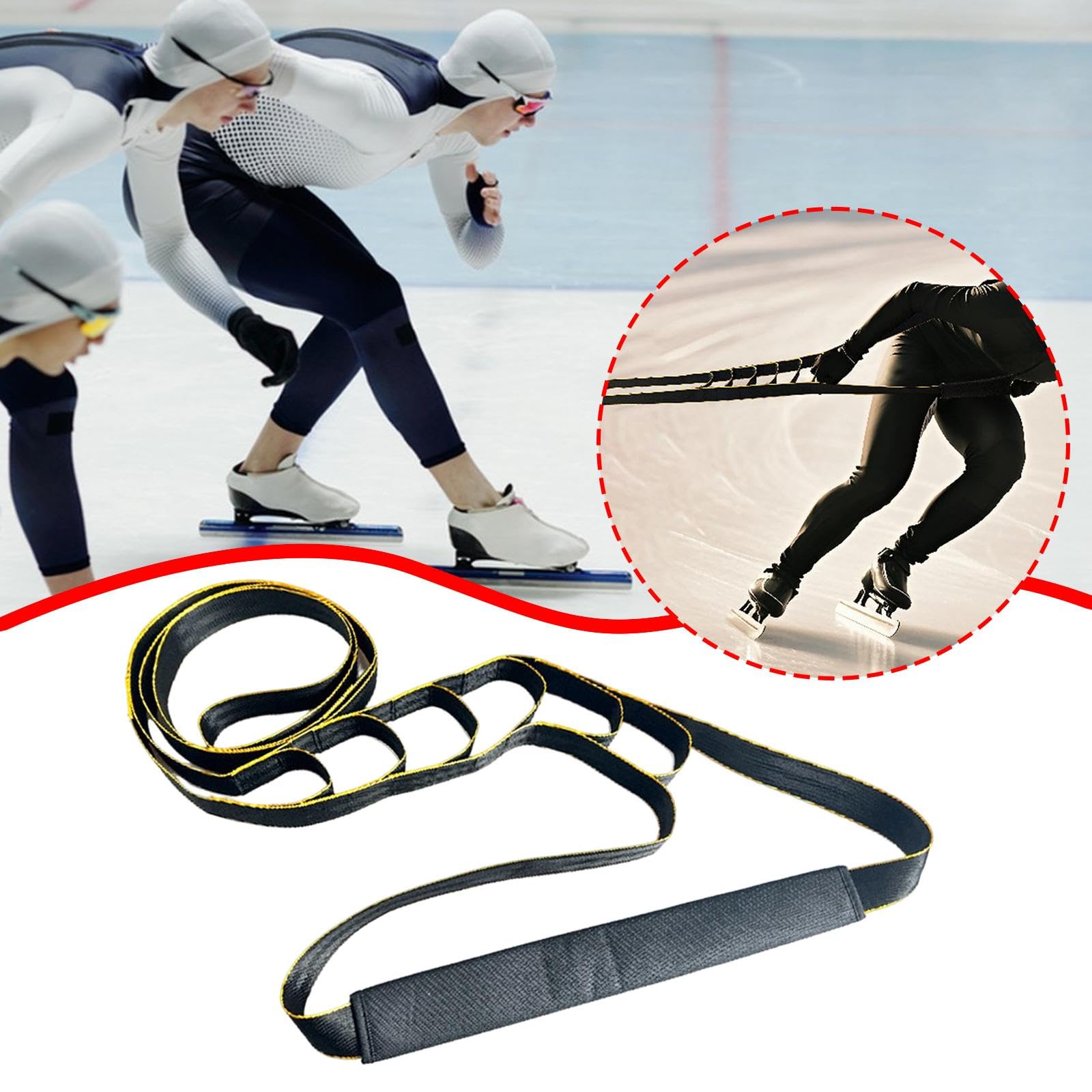Banda de Patinaje Correa de Tracción Cinta de Resistencia Entrenamiento Curva Elástica Compacta Poliéster Reforzado Indicada para Patinadores Entrenam