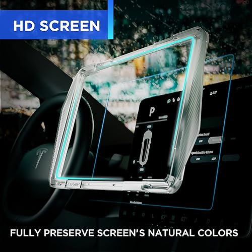 Miniatura 7 de Nestour Tesla - Kit de alineación de protector de pantalla de vidrio templado diseñado para pantalla táctil de control central modelo 3 y modelo Y,