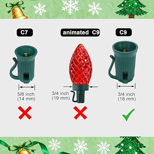 Miniatura 6 de NIOSTA Clips de luz de Navidad C9 patentados por Estados Unidos, solución de configuración de clips giratorios para exteriores, tejas, tejas,