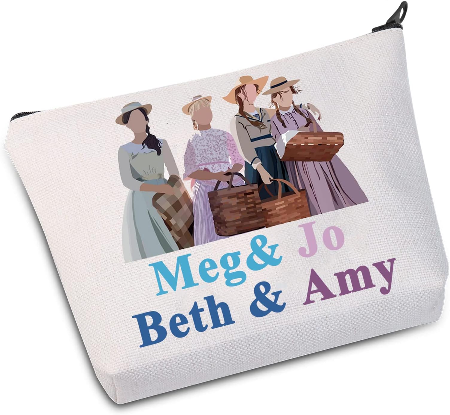 WZMPA Feminist Consciousness Novel Cosmetic Makeup Bag Louisa Writer Fans Gift Meg& Jo Beth & Amy Makeup Zipper Pouch Bag For Women Girls, Meg& Jo Beth & Amy