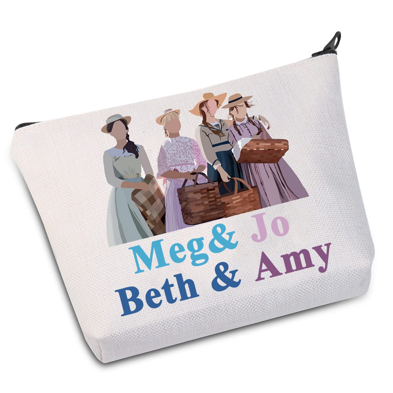WZMPA Feminist Consciousness Novel Cosmetic Makeup Bag Louisa Writer Fans Gift Meg& Jo Beth & Amy Makeup Zipper Pouch Bag For Women Girls, Meg& Jo Beth & Amy