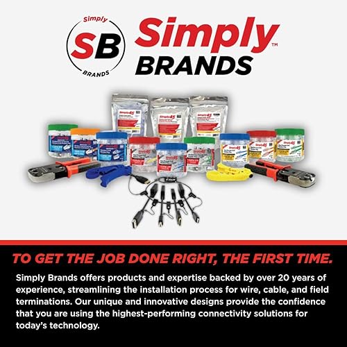 Miniatura 6 de Simply45 Pelacables LAN y cortador profesional ajustable para Cat7a6a65e UTPSTP blindado y sin blindaje - Incluye peine alisador de alambre - Azul -