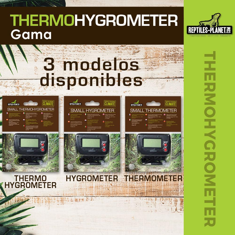 Reptiles Planet – Pequeño Thermohygrometer – Termómetro e higrómetro digital para Terrario