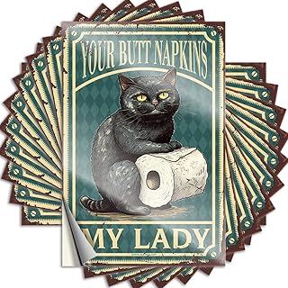 Pegatinas para coches Gato negro Decoración Tu trasero Servilletas My Lady Pegatinas inapropiadas Señales de garaje divertidas para hombres (Color: Color, Tamaño: 6 x 9 cm)