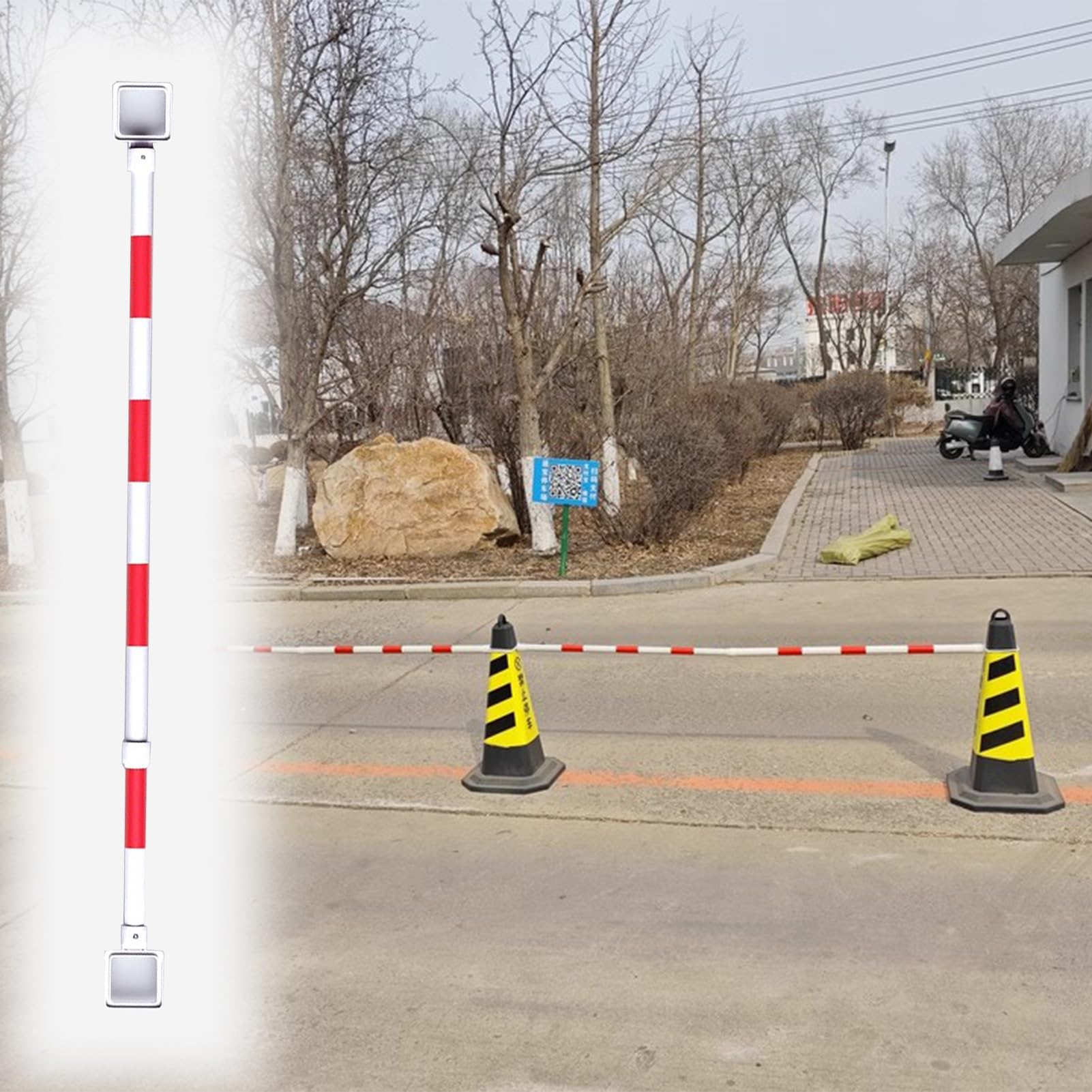 SGKOMN 20 Pack Red Traffic Cone Barrier Extension Poles - Adjustable Driveway & Parking Control for Road Construction, Lot Management & Traffic Safety Equipment, Red-9pcs